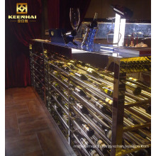 Custom Stainless Steel Low Home Bar Wine Cabinet